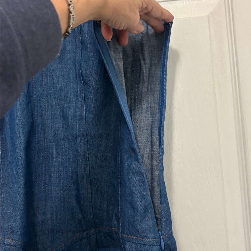 Current Air Los Angeles Seamed Denim Dress - Size Small Midi Dress - Picture 12 of 16